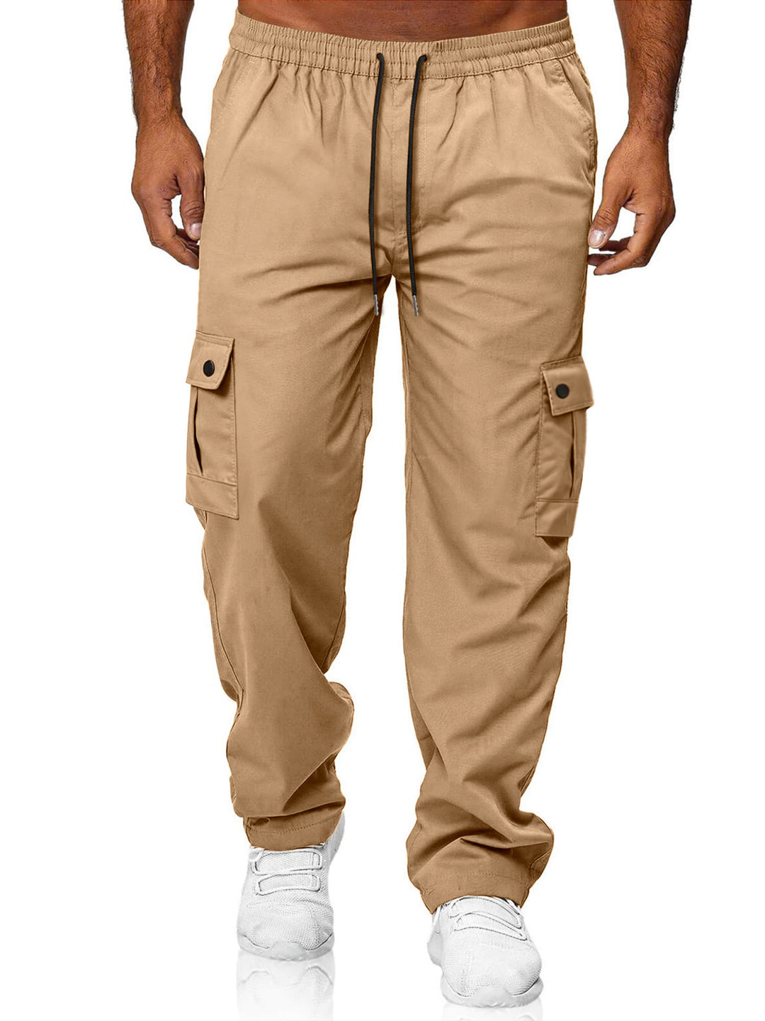 Herren Relaxed-Fit Cargo-Jogger mit elastischem Bund, Kordelzug und Klappentaschen Drune
