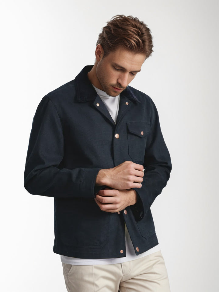 Herren lässige Baumwolljacke im Worker-Stil Drune