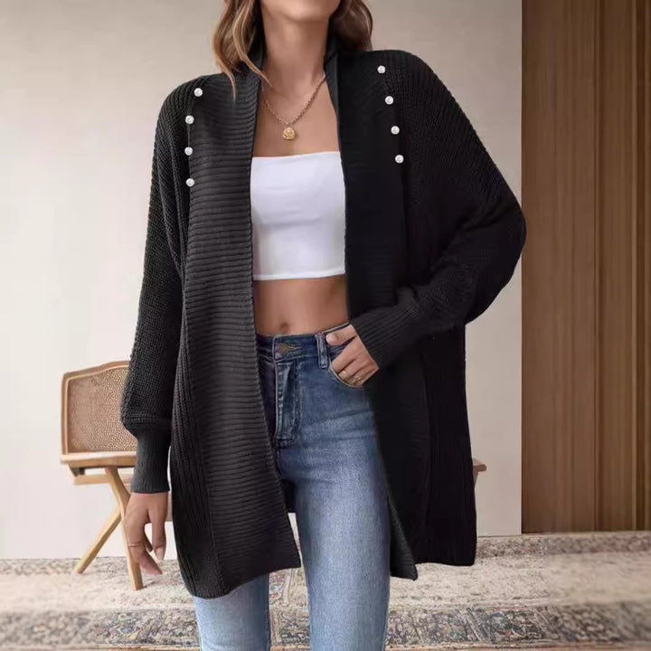 Damen Strickjacke mit perlenbesetzten Knöpfen und elegantem Design Drune