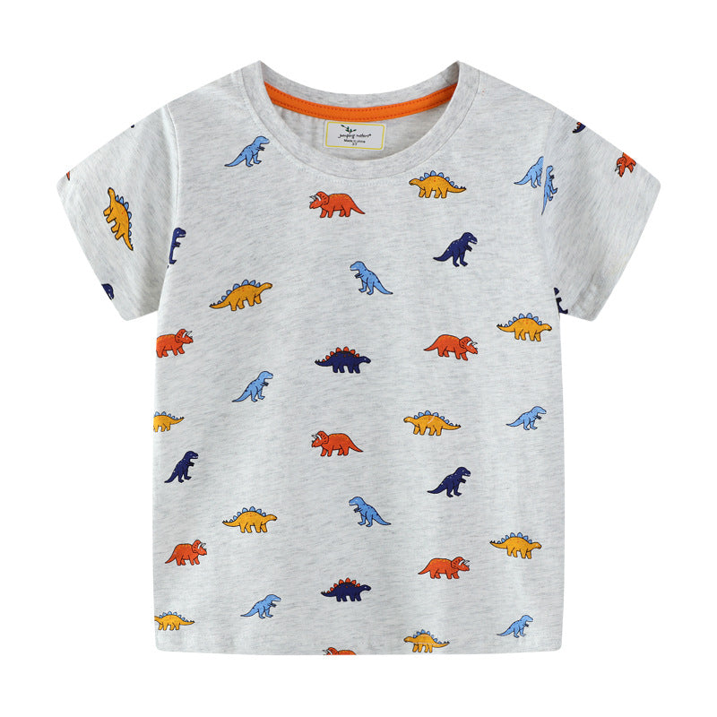 Kinder T-Shirt mit buntem Dinosauriermotiv Drune