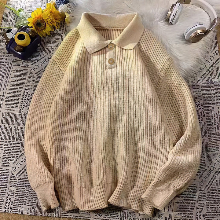 Damen Feinstrick-Polopullover mit Rippenstruktur und Zwei-Knopf-Leiste Drune