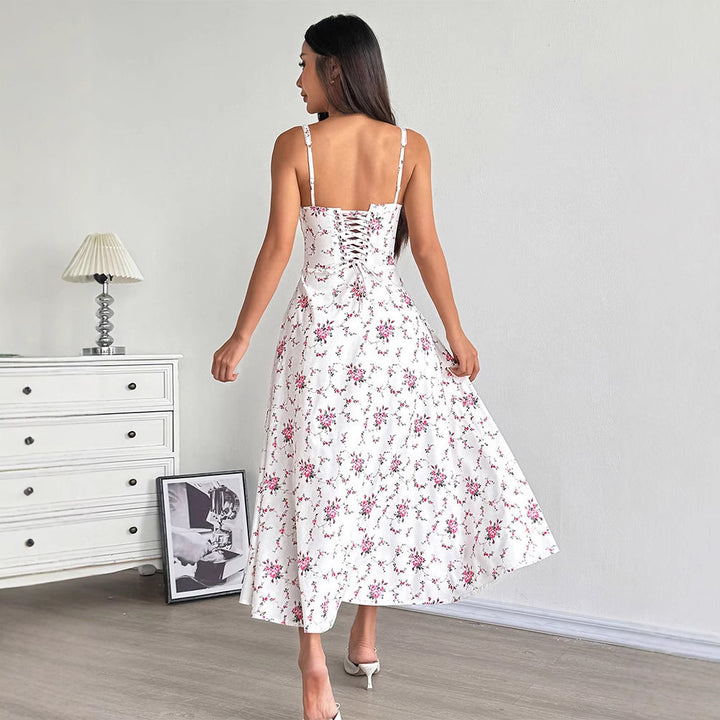 Damen Sommerkleid mit floralem Muster Drune