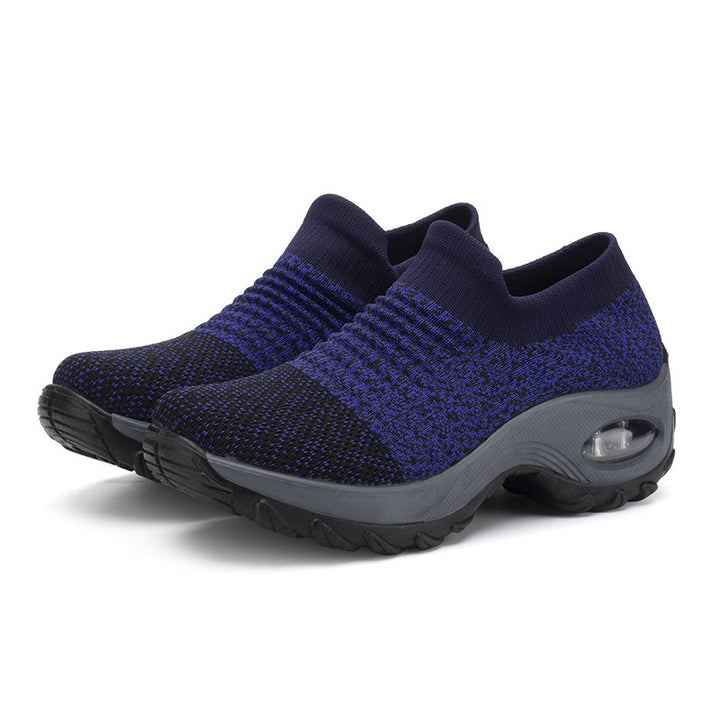 Damen gestrickter Sock-Sneaker mit sichtbarer Luftkammer und gedämpfter Plateausohle Drune