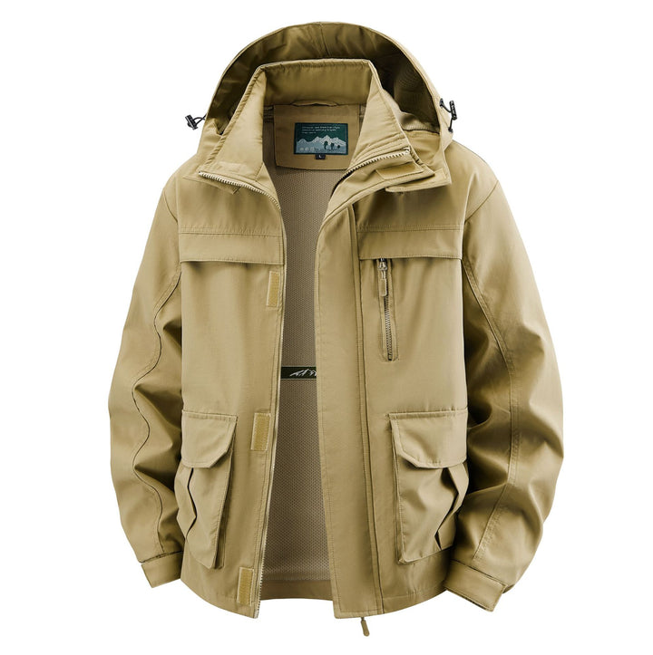 Herren Field‑Utility‑Outdoorjacke mit Kapuze, Multifach‑Taschen und Mesh‑Innenfutter Drune