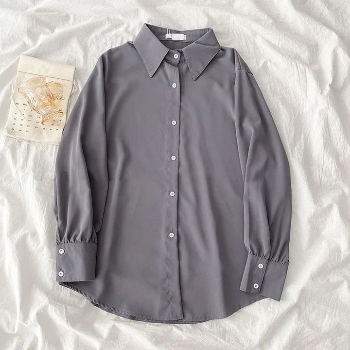 Damen elegante Bluse mit voluminösen Ärmeln Drune