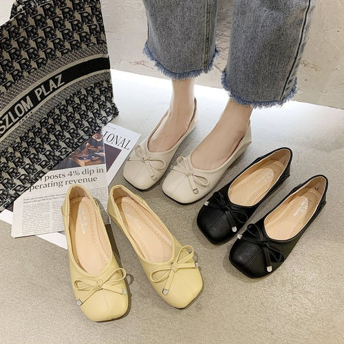 Damen Ballerinas mit dekorativem Schleifen-Detail und rutschfester Sohle Drune
