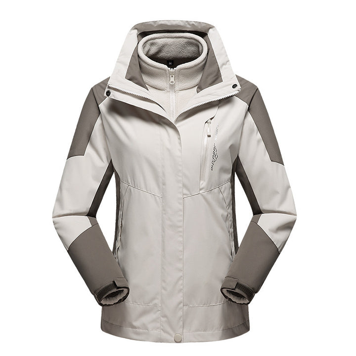 Damen vielseitige Outdoorjacke mit abnehmbarer Fleece‑Innenjacke und winddichter Softshell‑Hülle Drune