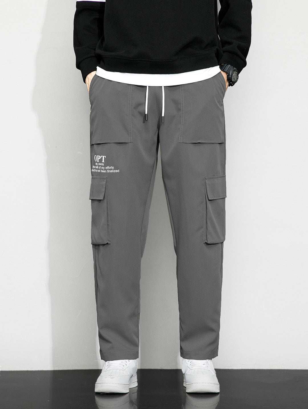 Herren Cargo-Hose mit praktischen Taschen und elastischem Bund Drune