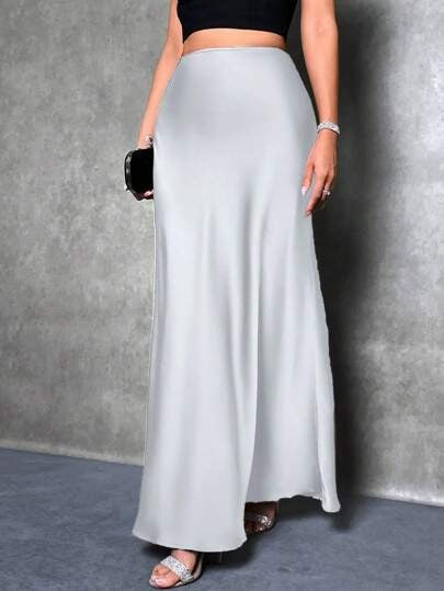 Damen Maxirock mit fließendem Schnitt und elegantem Fall Drune