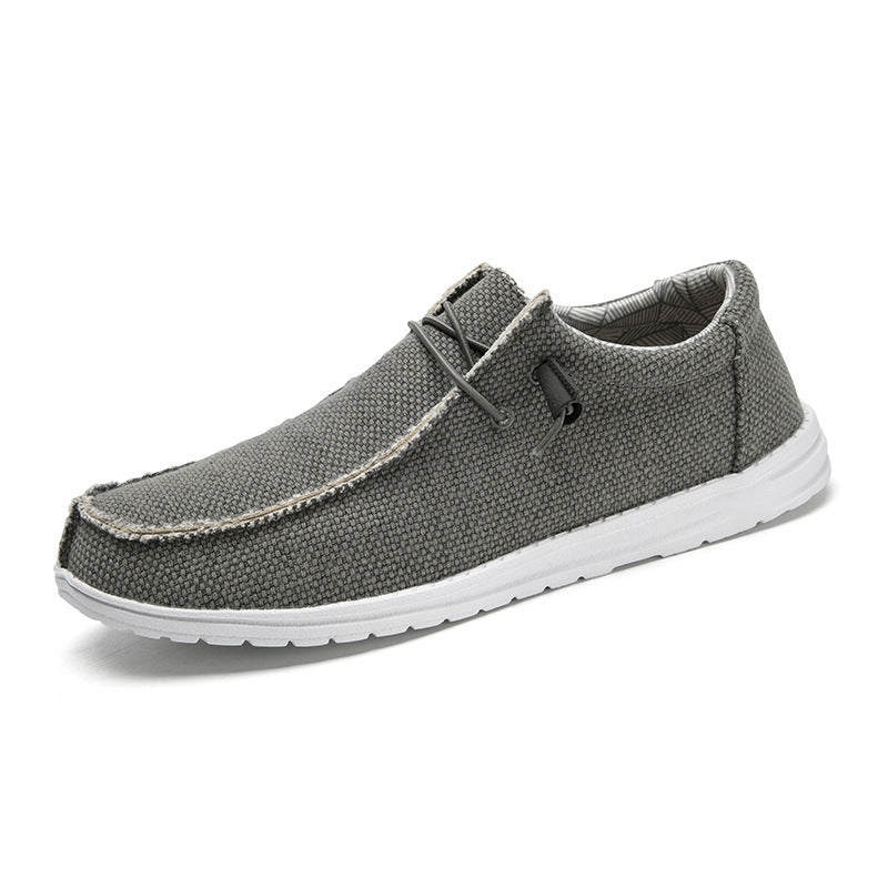 Herren Legerer Canvas-Mokassin-Slipper mit geflochtener Schnürung und gefleckter EVA-Sohle Drune