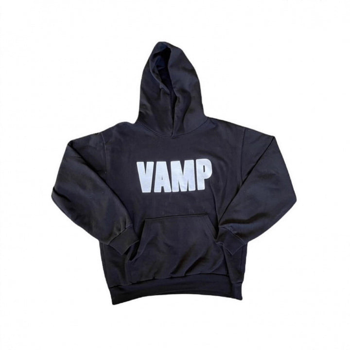 Unisex nan Kapuzensweatshirt mit Used-Frontdruck und Kängurutasche Drune
