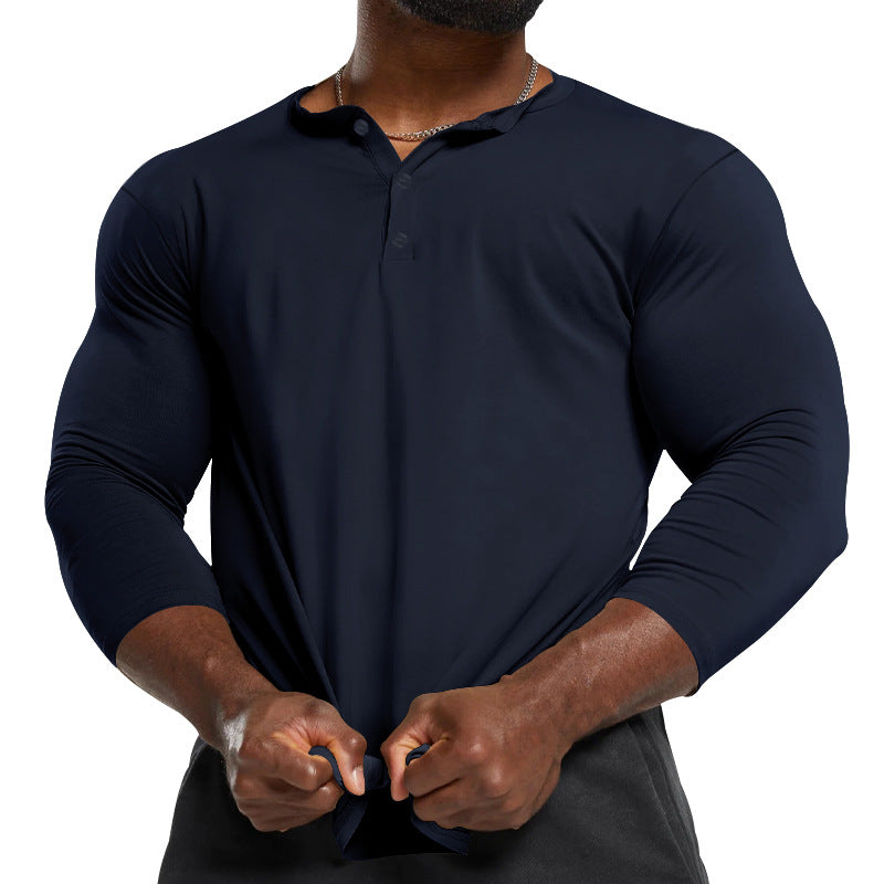 Herren Longsleeve Henley aus leichter Baumwollmischung Drune