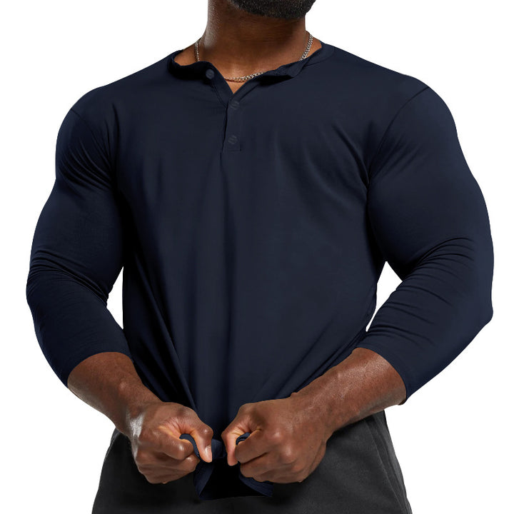 Herren Longsleeve Henley aus leichter Baumwollmischung Drune