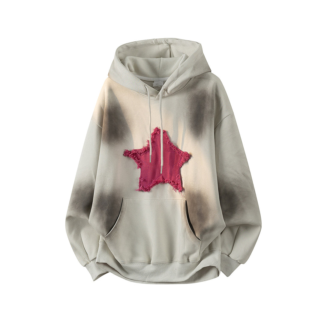 Unisex Oversize Kapuzenpullover mit handschriftlichem Grafik-Print, Kängurutasche & geripptem Saum Drune