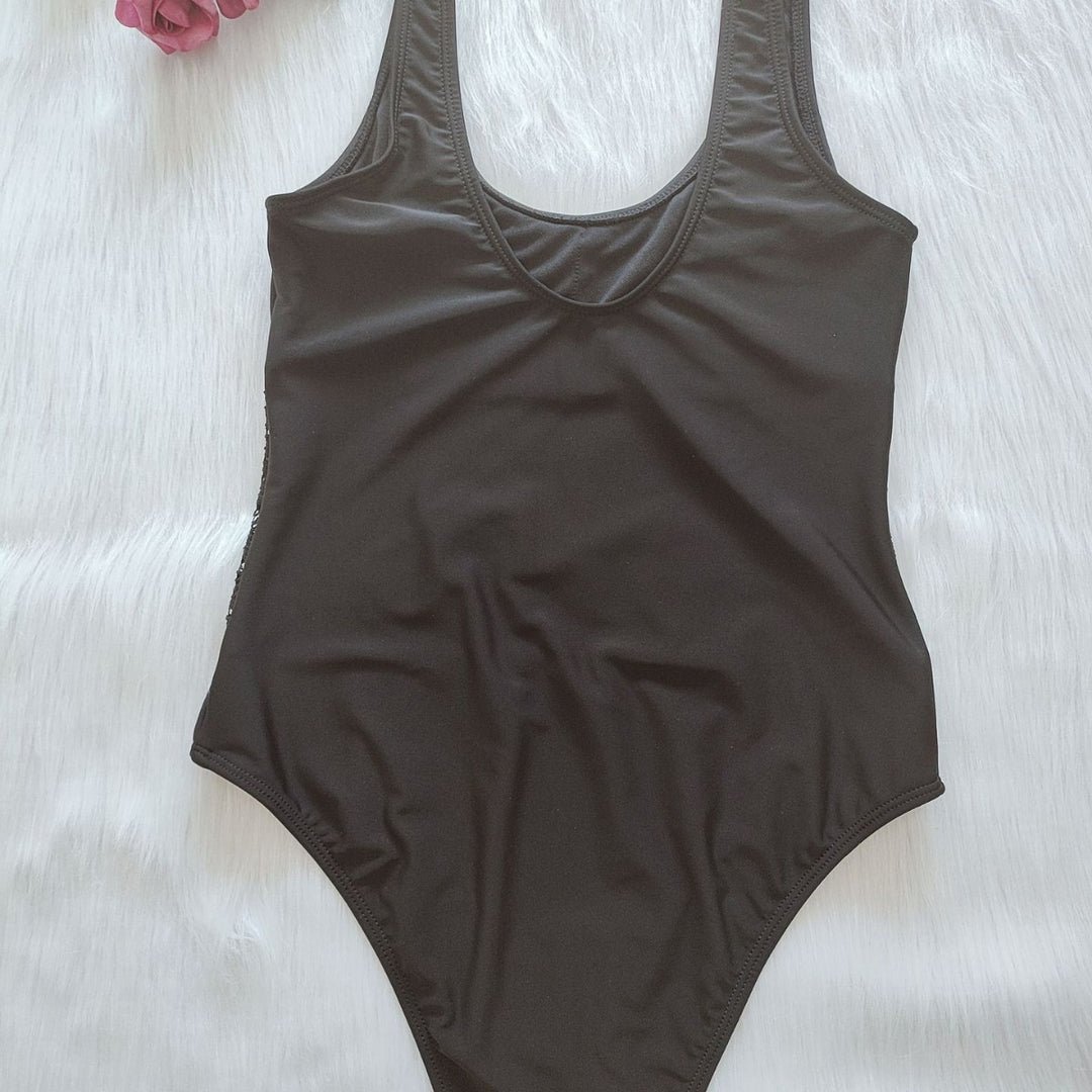 Damen Eleganter Einteiler-Badeanzug mit Spitzenakzenten Drune