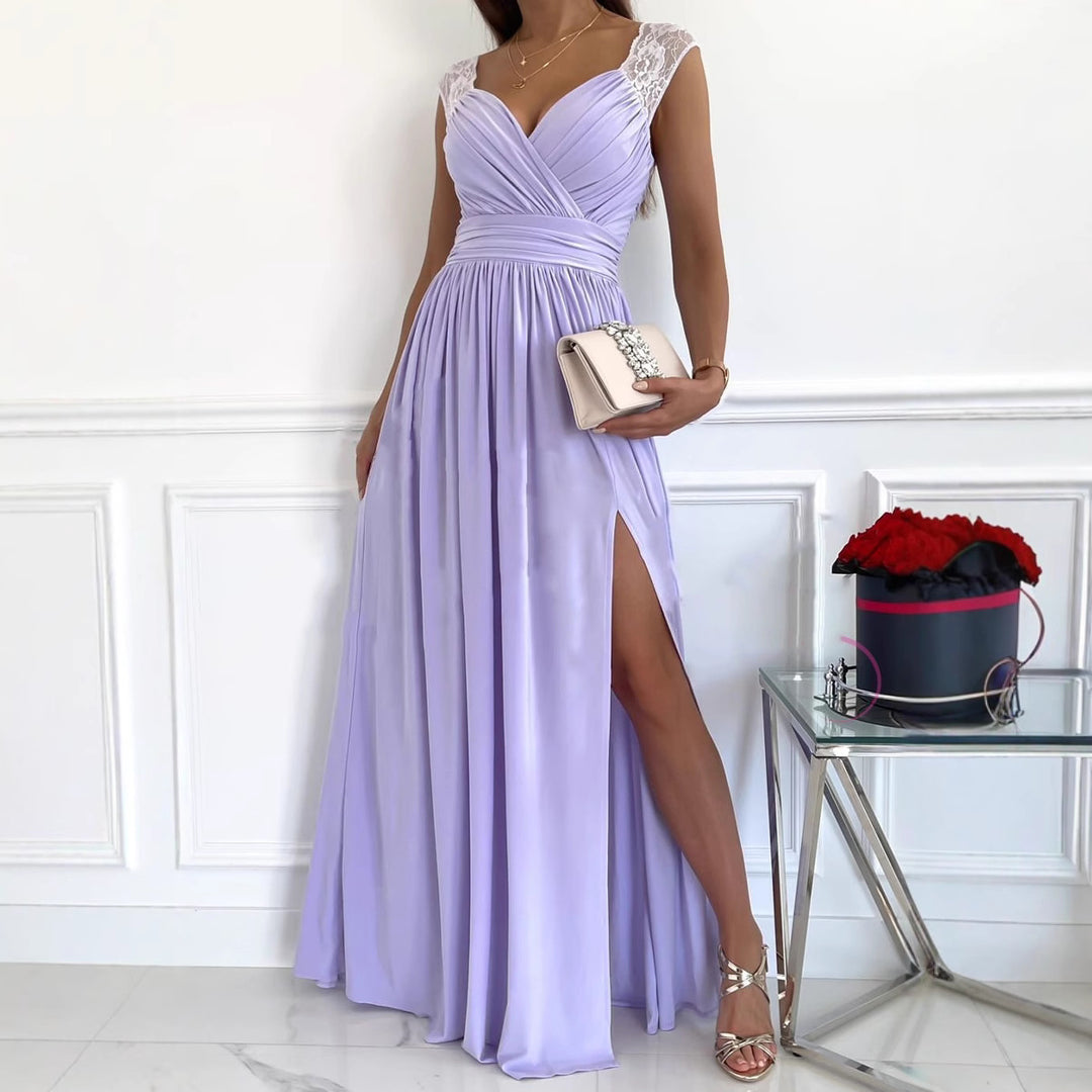 Damen Elegantes Hochsplit-Maxi-Kleid Drune 1751429438