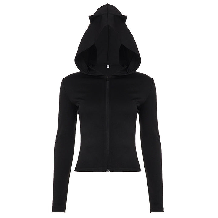 Damen Taillierte Kapuzenjacke mit Reißverschluss und schlanker Silhouette Drune