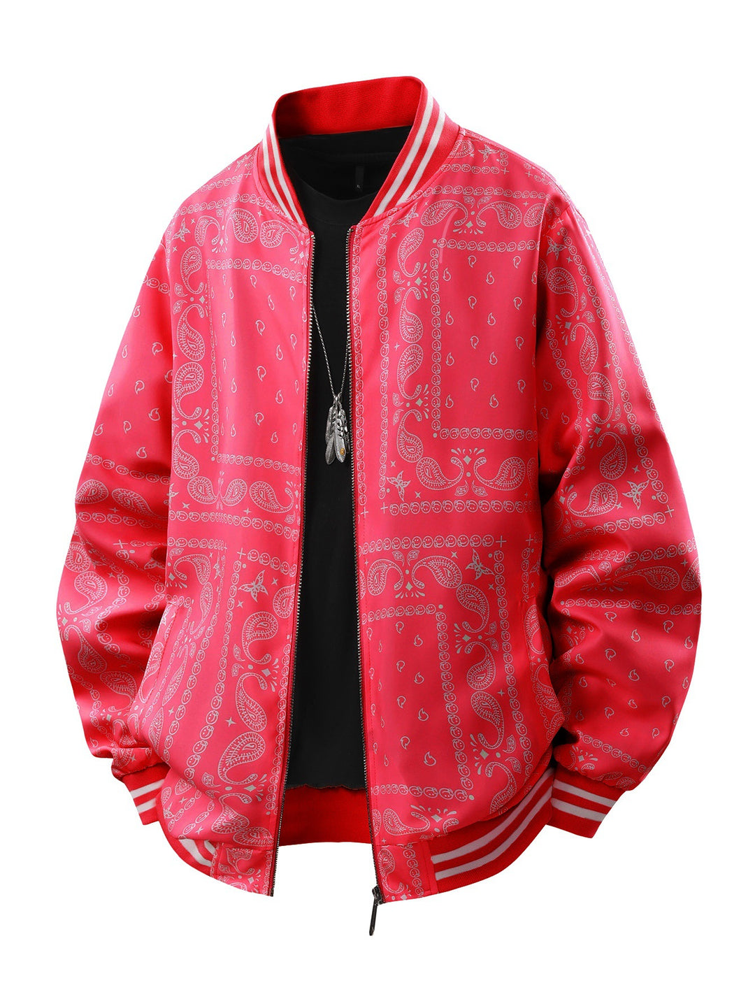 Herren Coole Bomberjacke mit Paisleymuster Drune