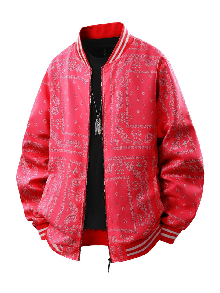 Herren Coole Bomberjacke mit Paisleymuster Drune