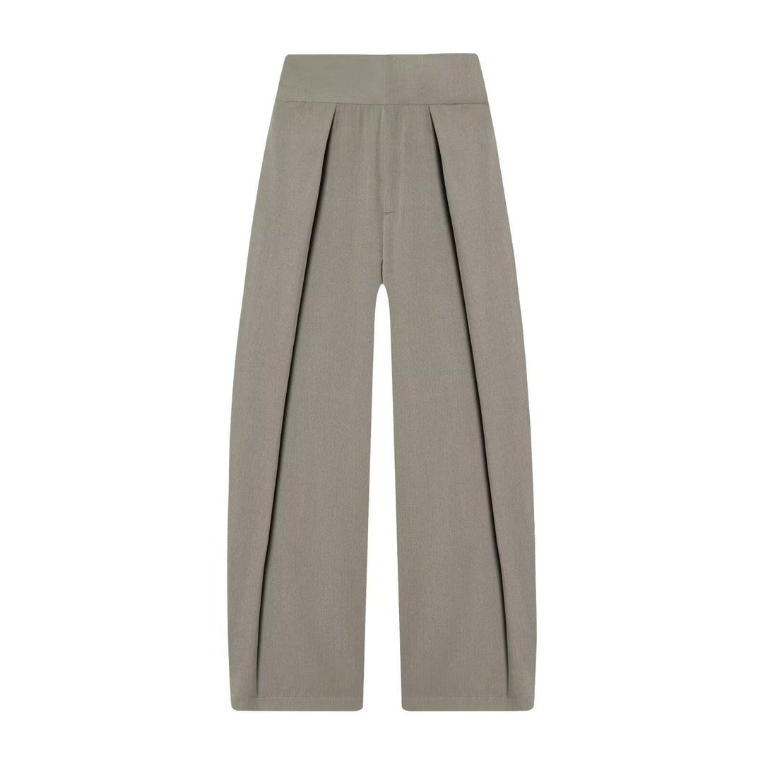 Damen elegante weite Hose mit feinen Falten Drune
