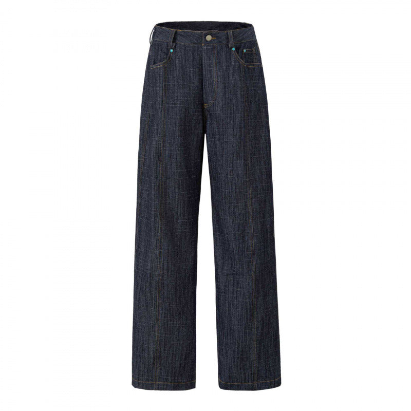 Damen Highwaist-Jeanshose mit weitem Bein, gerader Silhouette und Five-Pocket-Design Drune