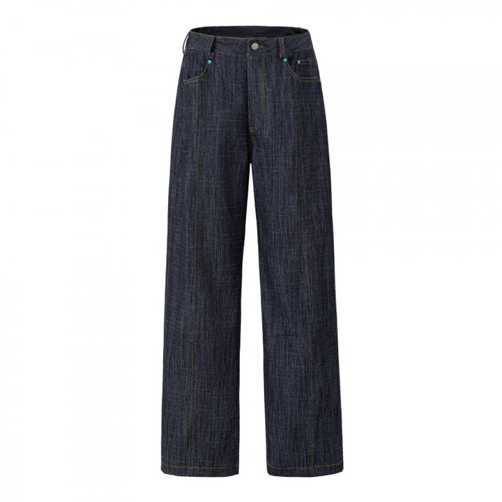 Damen Highwaist-Jeanshose mit weitem Bein, gerader Silhouette und Five-Pocket-Design Drune