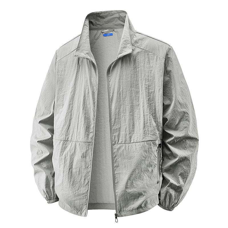 Herren Ultraleichte winddichte Übergangsjacke mit Stehkragen und kompakter Packfunktion Drune