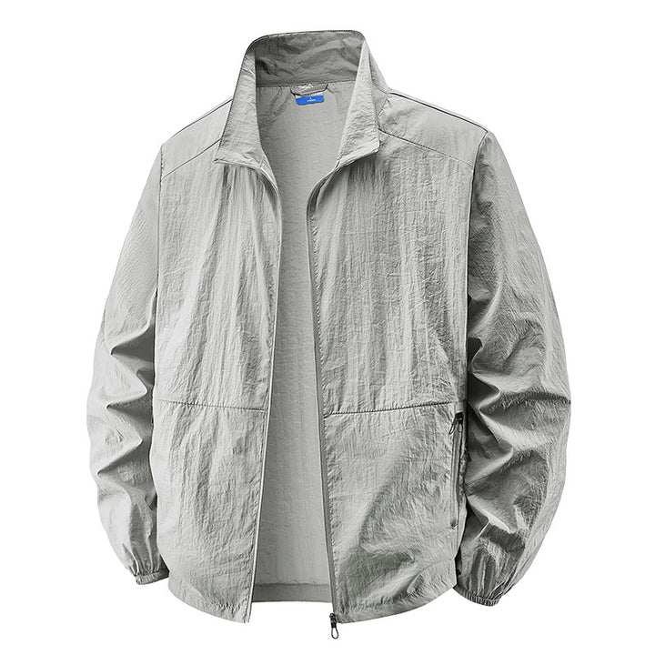 Herren Ultraleichte winddichte Übergangsjacke mit Stehkragen und kompakter Packfunktion Drune