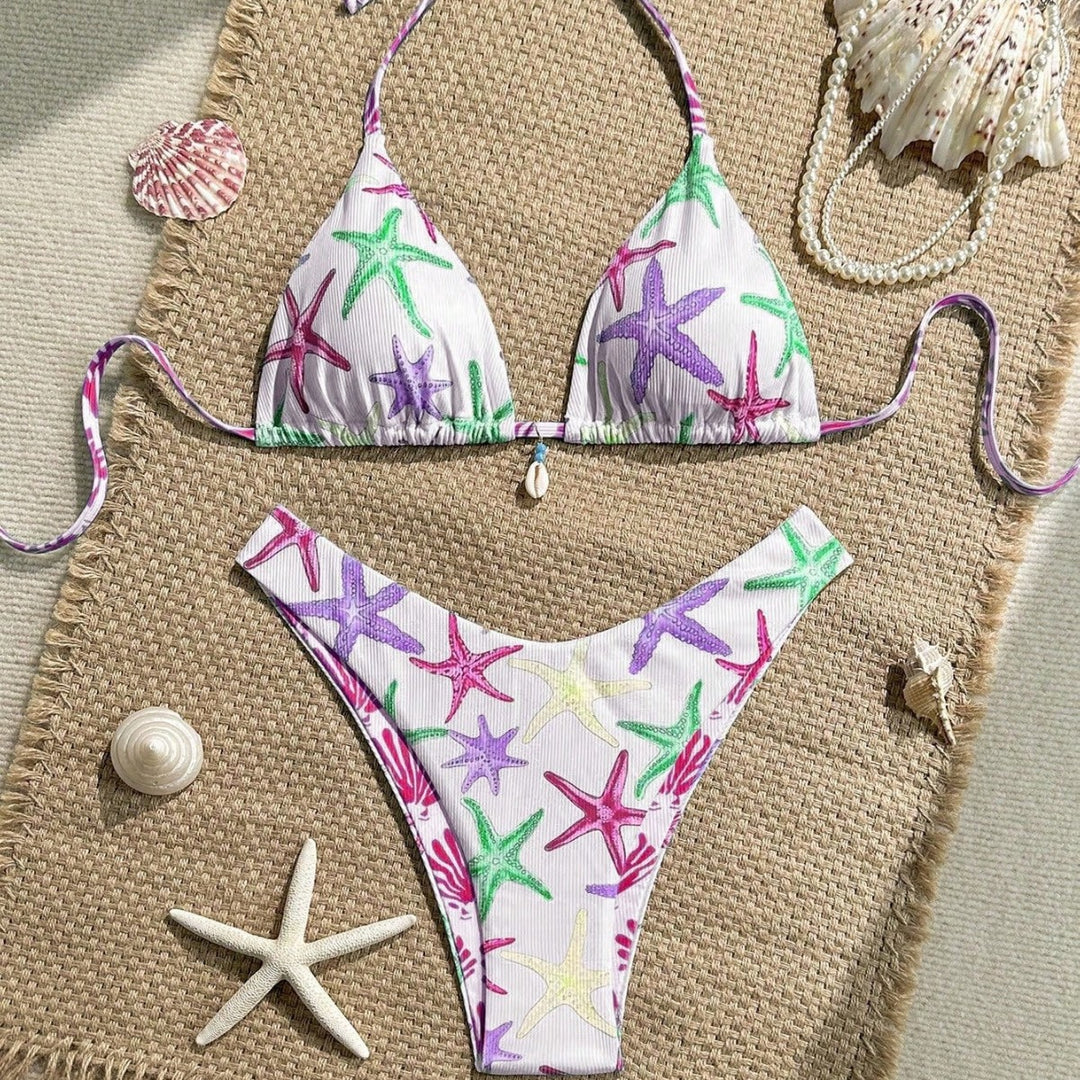 Damen Triangel-Bikini mit maritimem Sternenmuster Drune