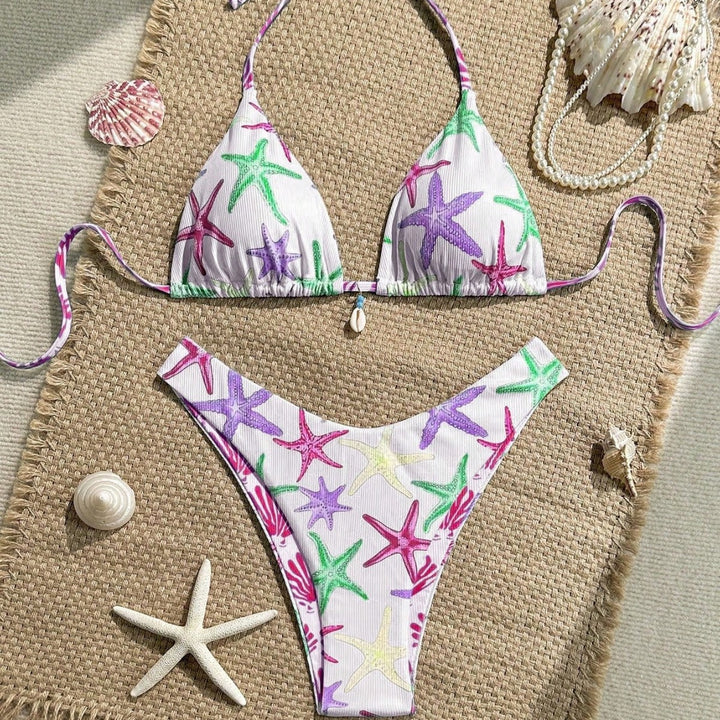 Damen Triangel-Bikini mit maritimem Sternenmuster Drune