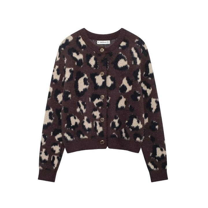 Damen Kuscheliger Leopardenpulli Drune