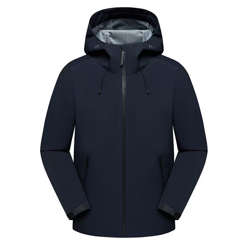 Herren Urbaner Softshell-Regenparka mit getapten Nähten, verstellbarer Kapuze und wasserdichtem Reißverschluss Drune