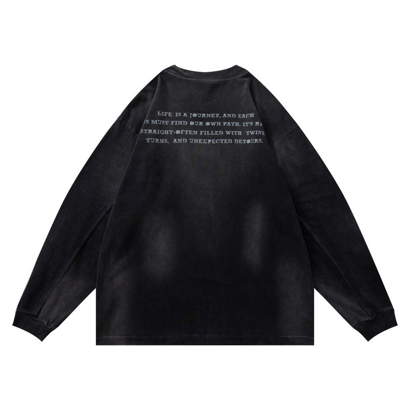 Unisex Oversize-Sweatshirt mit pigmentierter Waschung und dezentem Brustprint Drune