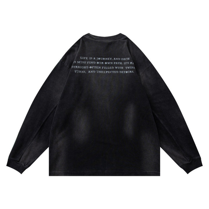 Unisex Oversize-Sweatshirt mit pigmentierter Waschung und dezentem Brustprint Drune