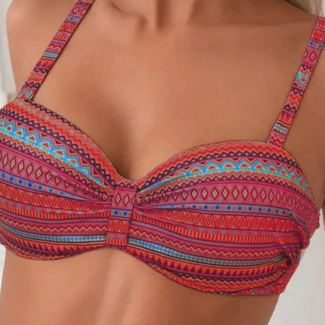 Damen Hochwertiger Bikini mit modischem Push-Up-Bra und hochgeschnittenem Unterteil Drune