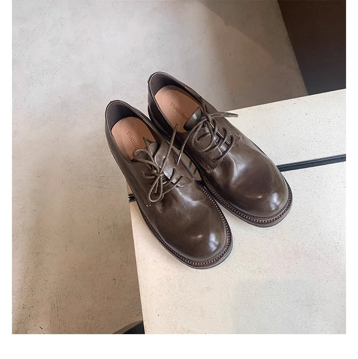 Damen Schnürschuhe aus hochwertigem Leder mit eleganter Profilsohle Drune
