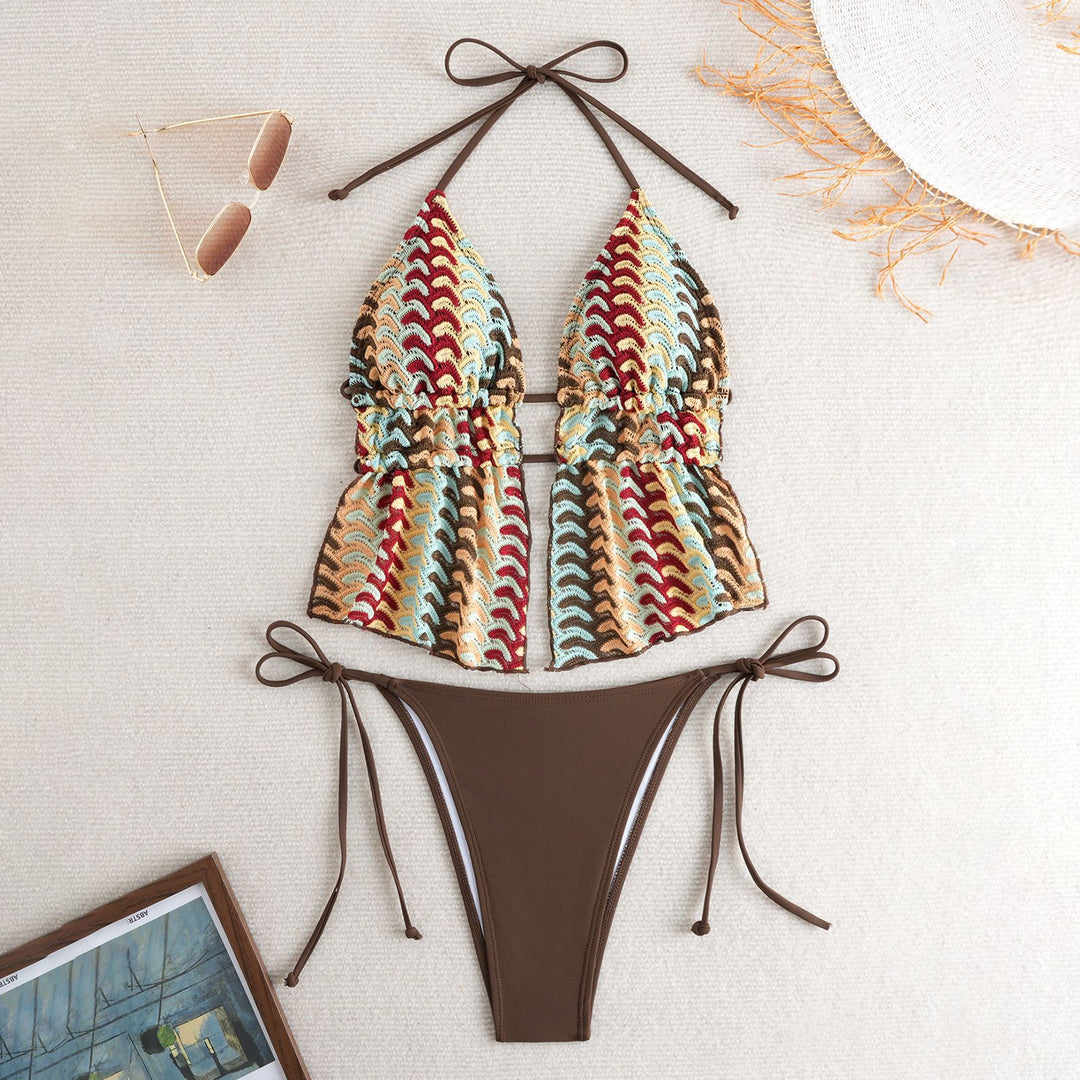 Damen Bandeau-Bikini mit luxuriösem Volant-Design Drune