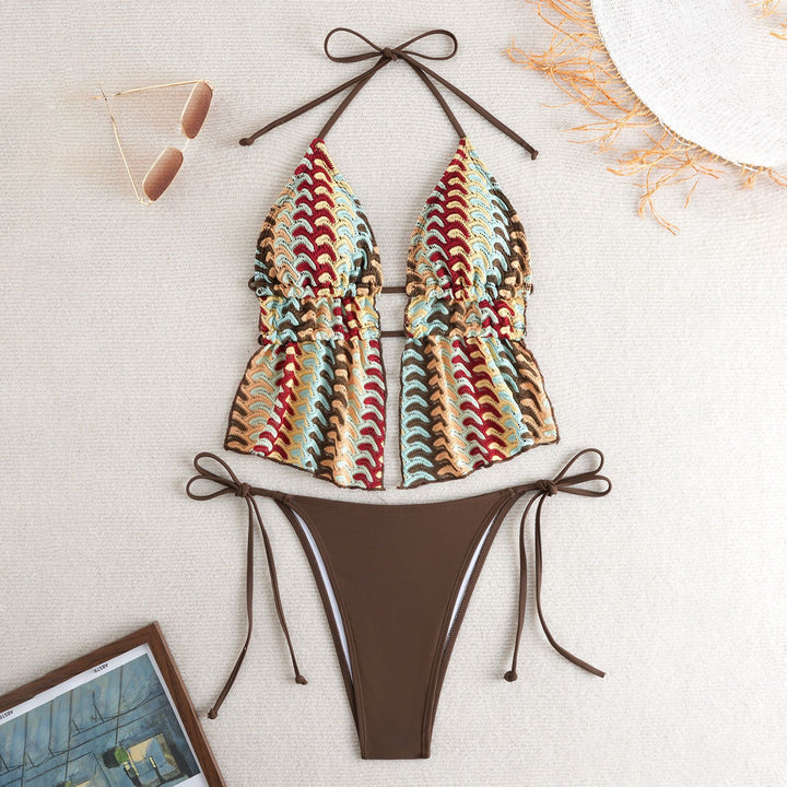 Damen Bandeau-Bikini mit luxuriösem Volant-Design Drune