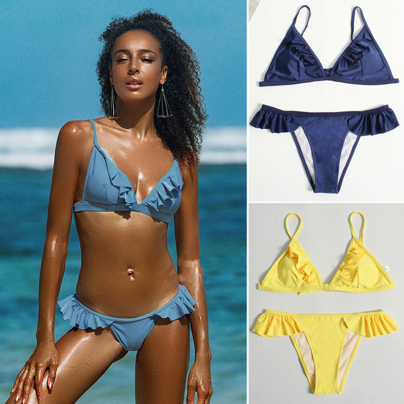 Damen Triangel-Bikini mit Rüschen Drune