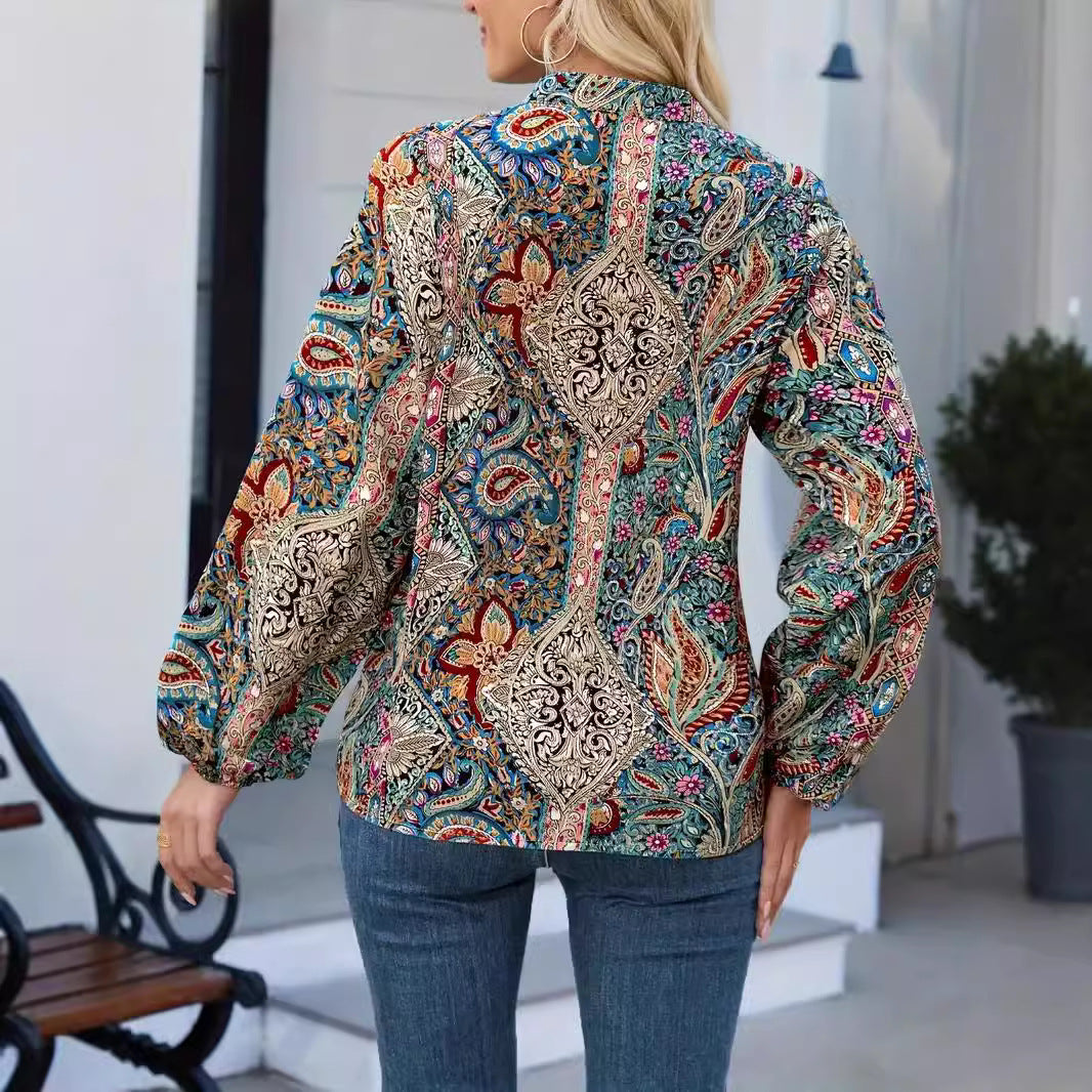 Damen elegante Printbluse Drune