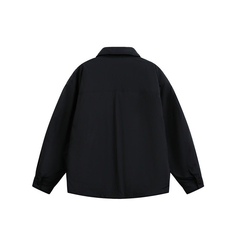 Herren Wattierte Hemdjacke mit Kontrast-Karotasche Drune