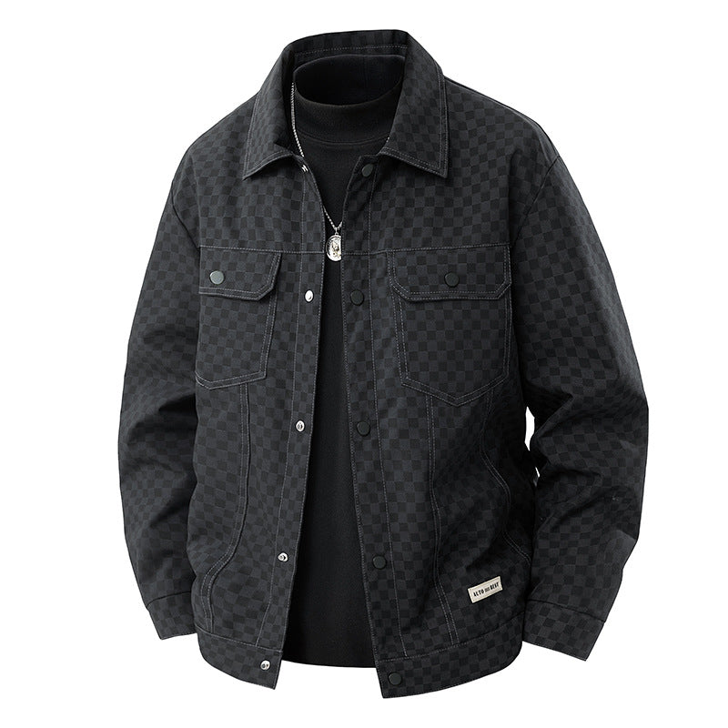 Herren Modische Checks-Jacke Drune