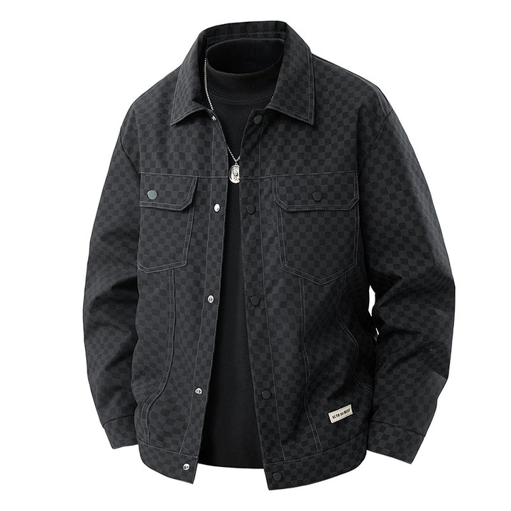 Herren Modische Checks-Jacke Drune
