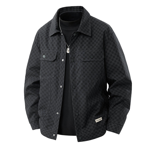 Herren Modische Checks-Jacke Drune
