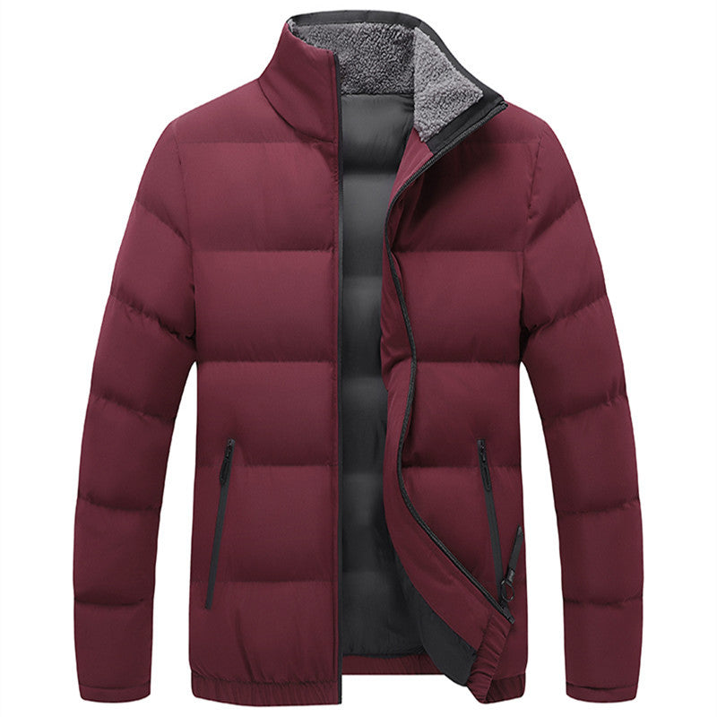 Herren Wattierte Steppjacke mit Sherpa-Innenkragen, winddichter Membran und Reißverschlusstaschen Drune