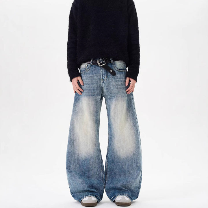 Herren Hochgeschnittene Weitgeschnittene Jeans Drune