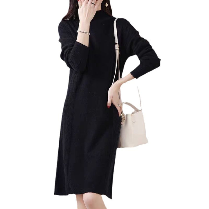 Damen Edles Strickkleid mit feinen Zopfmustern Drune