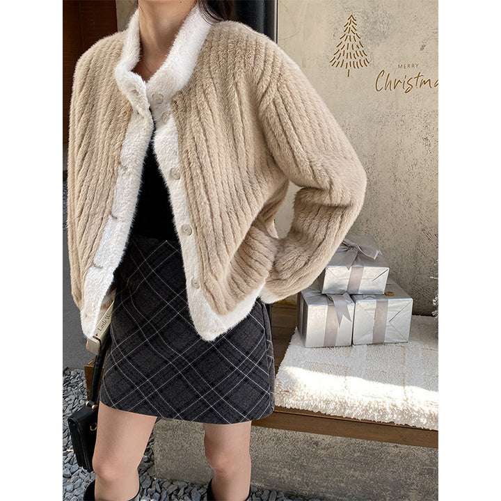 Damen modische und kuschelige Strickjacke Drune