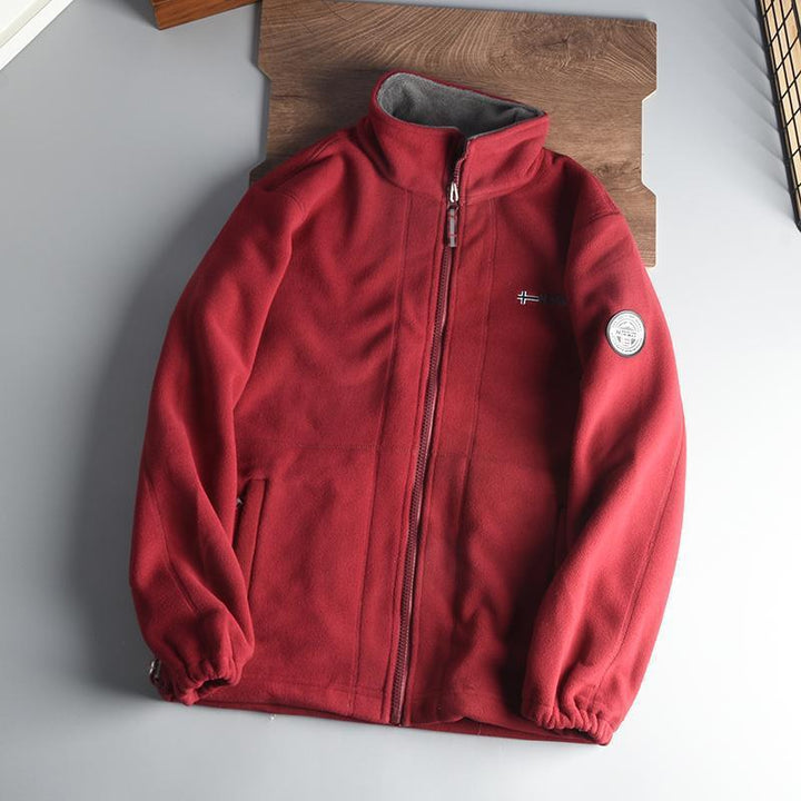 Herren Wärmende Fleecejacke mit Stehkragen, Reißverschluss und elastischen Bündchen Drune