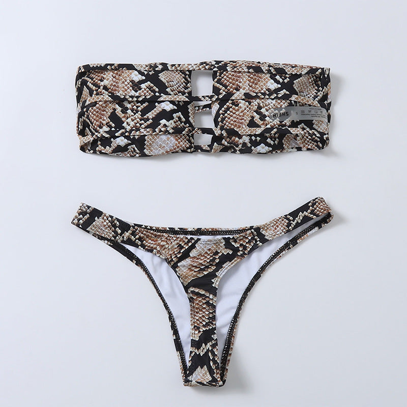 Damen Bandeau-Bikini-Set mit modischem Cut-Out Drune